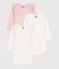 Baby Girls' Spotted Long-Sleeved Organic Cotton Bodysuit - 3-Pack variante 1