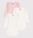 Baby Girls' Spotted Long-Sleeved Organic Cotton Bodysuit - 3-Pack