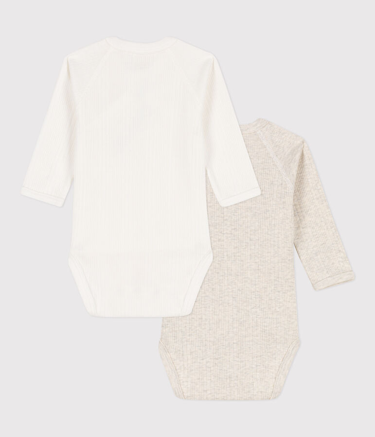 Long-Sleeved Wrapover Cotton Bodysuits - Pack of 2 variante 1