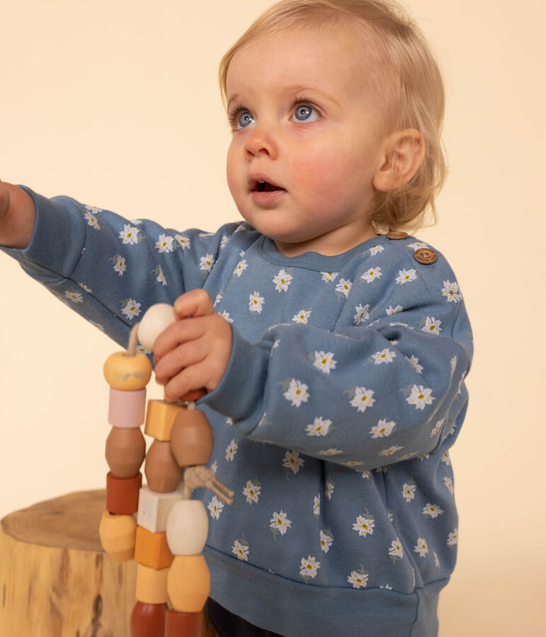 Babies' Thick Jersey Sweatshirt blue/multicolor