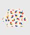 Babies' long-sleeved boat-print cotton T-shirt MILK /MULTICO