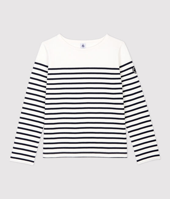 Women's Iconic Cotton Breton Top MARSHMALLOW white/SMOKING blue