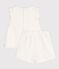Babies' 2-piece outfit in broderie anglaise, hearts design white