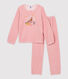 Girls' Pink Ibex Motif Velour Pyjamas
