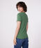 Women's short-sleeved linen T-shirt PALMERAIE green