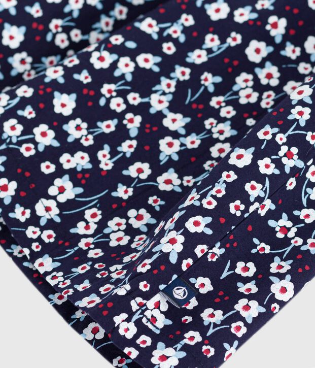 Children's long-sleeved cotton dress blue/multicolor