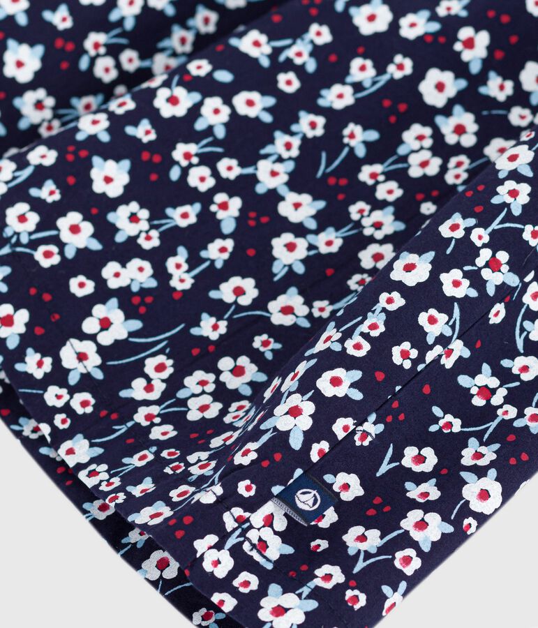 Children's long-sleeved cotton dress blue/multicolor