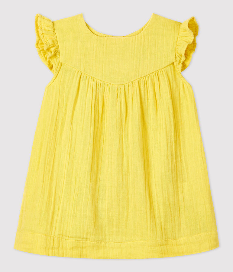 Babies' Organic Cotton Gauze Dress yellow