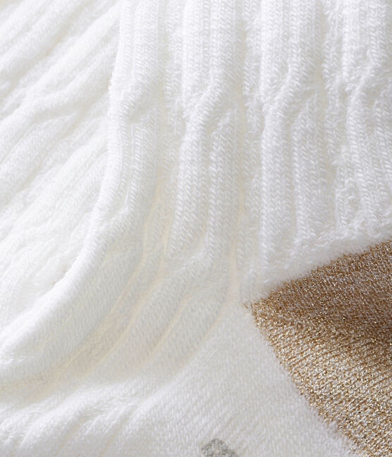 Baby girl's warm tights MARSHMALLOW white
