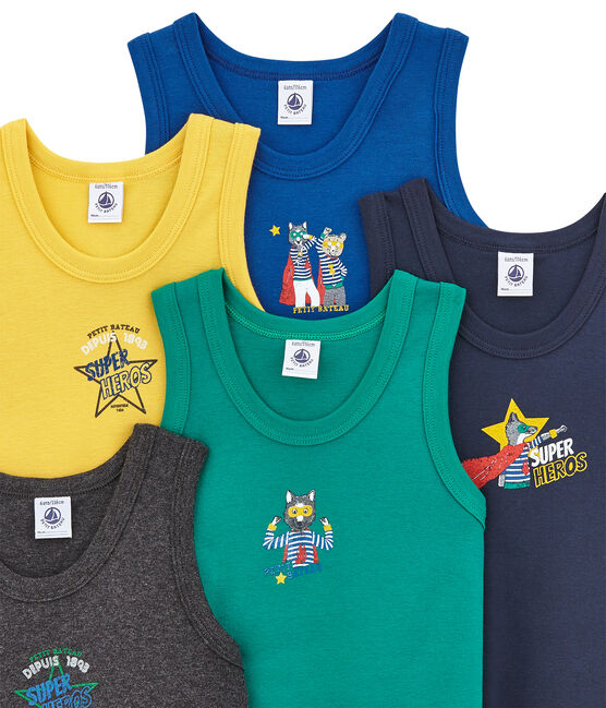 Set of 5 little boy's vest tops variante 1