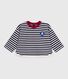 Babies' long-sleeved stripy cotton T-Shirt