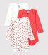 Baby Girls' Floral Long-Sleeved Organic Cotton Bodysuits - 3-Pack