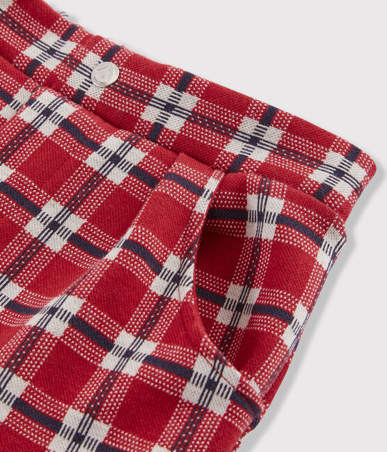 Girls' knit shorts TERKUIT red/MULTICO white