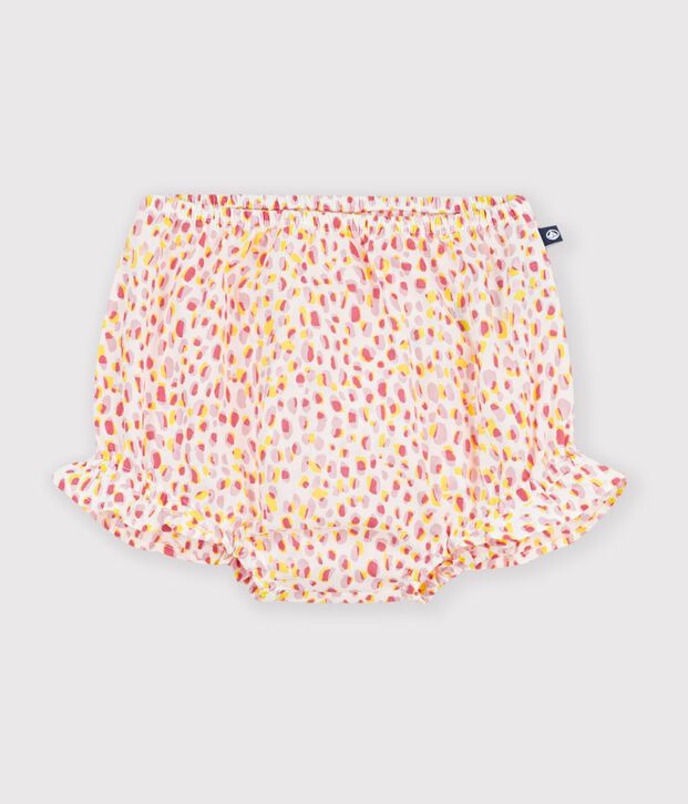 Babies' printed cotton bloomers white/multicolor