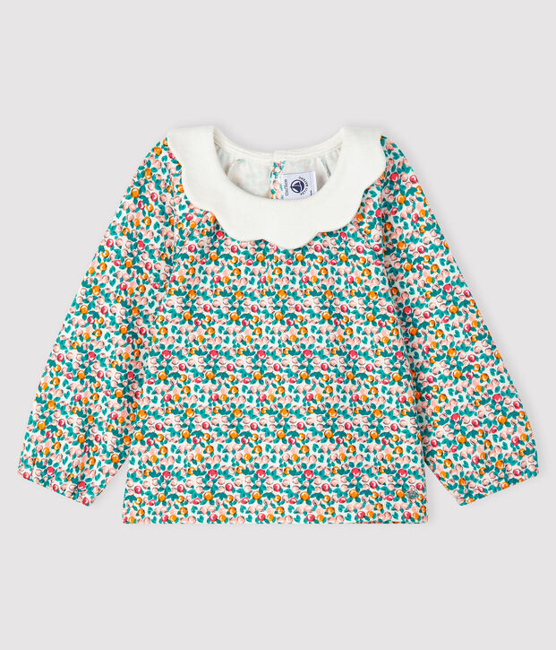 Baby girl's long-sleeved blouse white/multicolor