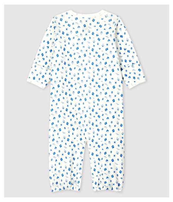 Babies' Starry Organic Cotton Jumpsuit/Sleeping Bag MARSHMALLOW white/GRIS grey