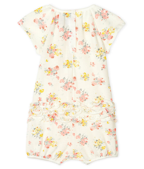 Print playsuit for baby girls MARSHMALLOW white/MULTICO white