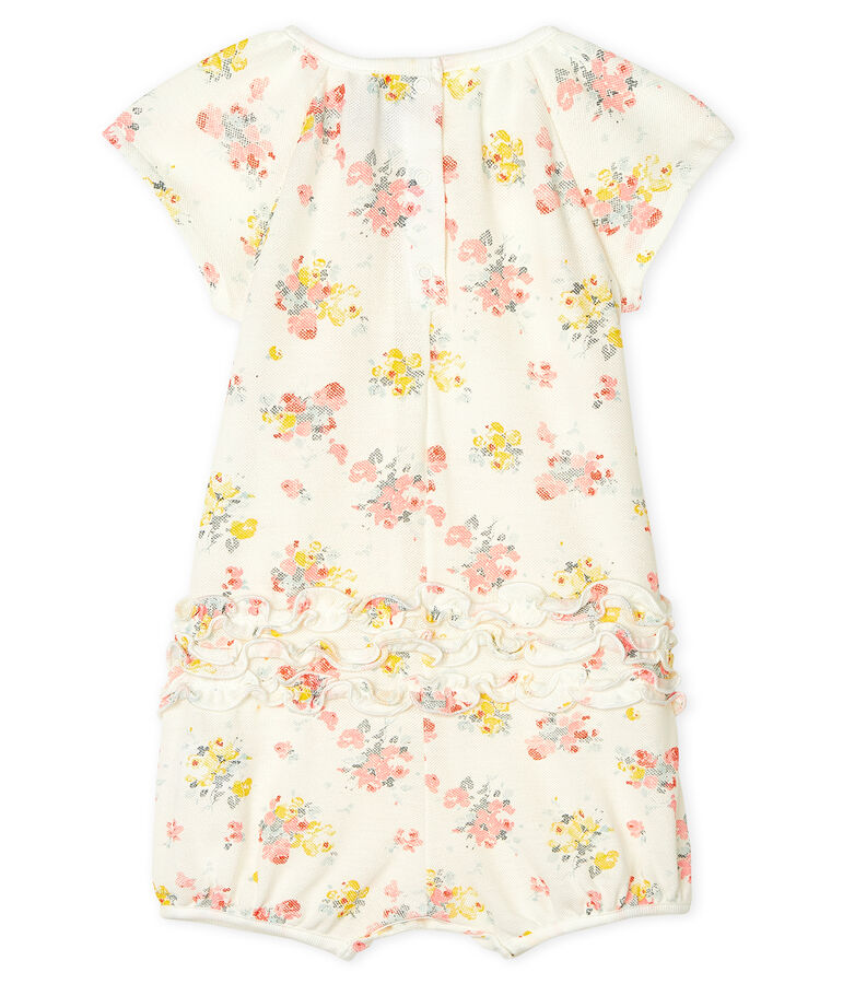 Print playsuit for baby girls MARSHMALLOW white/MULTICO white