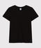 Women's short-sleeved, round-necked Straight T-shirt in fine jersey BLACK black