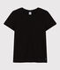 Women's short-sleeved, round-necked Straight T-shirt in fine jersey
