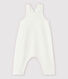 Babies' White Organic Cotton Tube Knit Dungarees