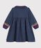 Children's plain, long-sleeved denim dress blue