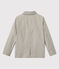 Boy's jacket in striped canvas MINERAI grey/LAIT white