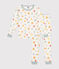 Children's star print fitted cotton pyjamas MARSHMALLOW white/MULTICO white