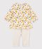 Baby girls' long playsuit MONTELIMAR beige/MULTICO white