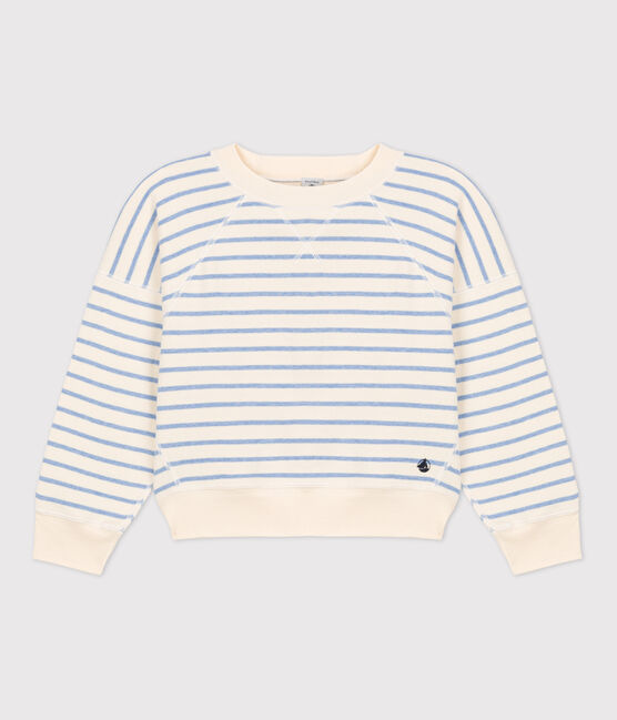 Children's Unisex Cotton Sweatshirt AVALANCHE white/SKY CHINE