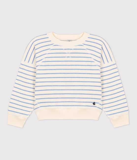 Children's Unisex Cotton Sweatshirt AVALANCHE white/SKY CHINE