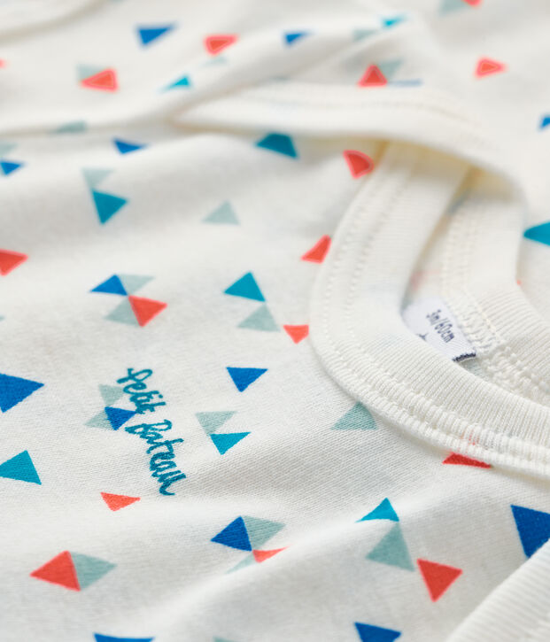 Baby boys-girls' short-sleeved bodysuit white/multicolor