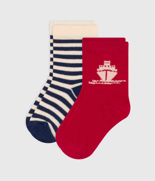 Babies' Cotton Jersey Port Socks - Pack of 2 multicolor