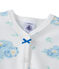 Baby girls' print velours sleepsuit LAIT white/BLEU blue/MULTICO