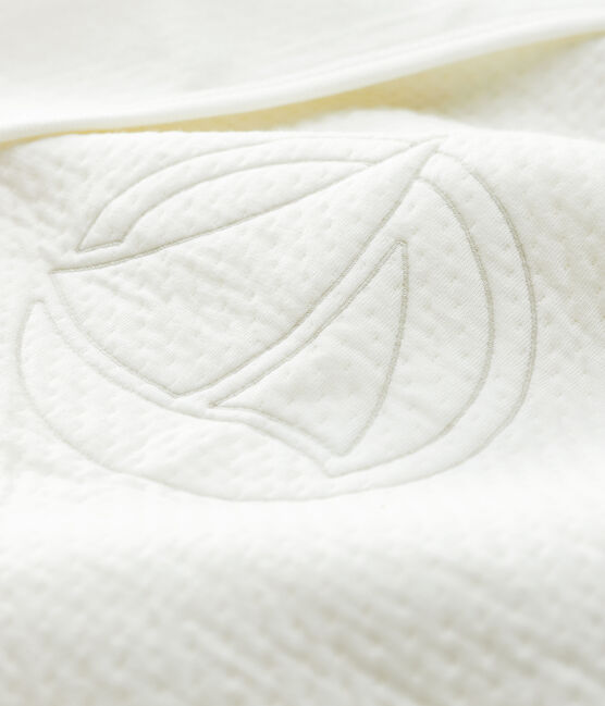 Babies' Organic Cotton Quilted Tube Knit Blanket MARSHMALLOW white