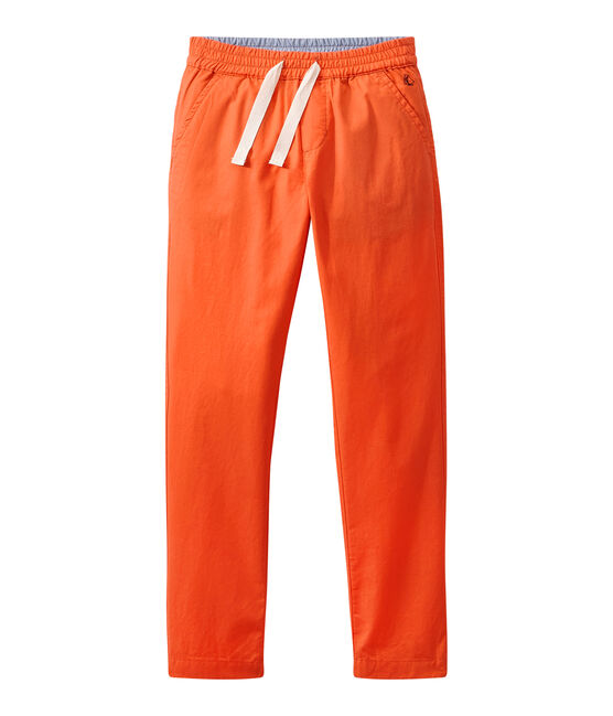 Boy's pants with elasticized waist ORIENT orange