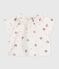 Babies' short-sleeved blouse in cotton with a heart print AVALANCHE white/MULTICO