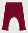 Babies' soft, warm plain cotton trousers AMARANTE