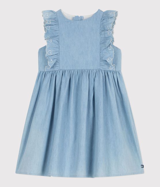 Children's sleeveless cotton dress BLEU CLAIR blue