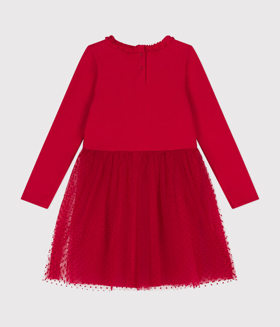 Girls' dress in heavy jersey and tulle COULIS