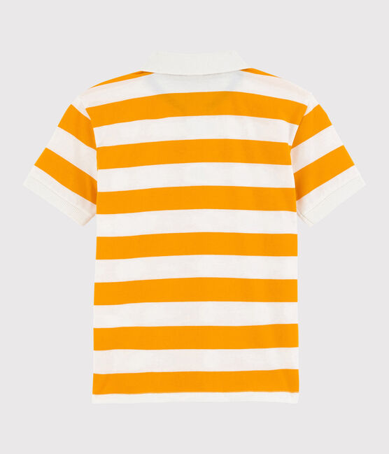 Boys' Short-Sleeved Jersey Polo Shirt TEHONI yellow/MARSHMALLOW white