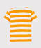 Boys' Short-Sleeved Jersey Polo Shirt TEHONI yellow/MARSHMALLOW white