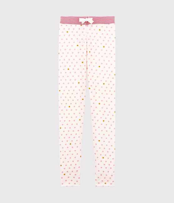 Little girl's pyjama bottoms MARSHMALLOW white/MULTICO white