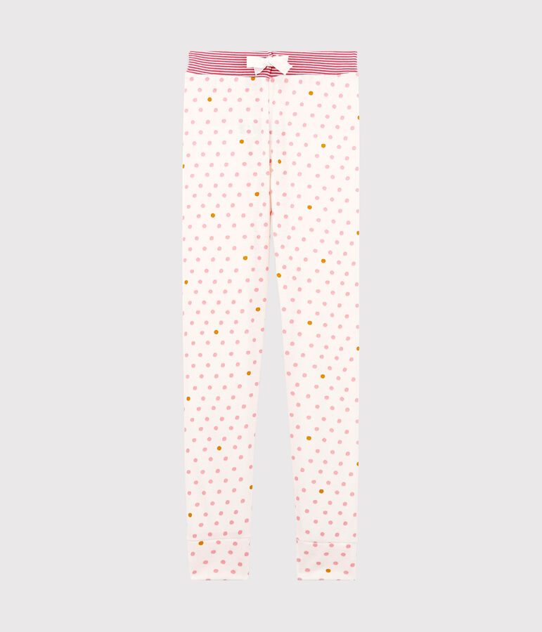 Little girl's pyjama bottoms MARSHMALLOW white/MULTICO white