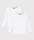 Boys' White Long-Sleeved T-Shirt - 2-Pack