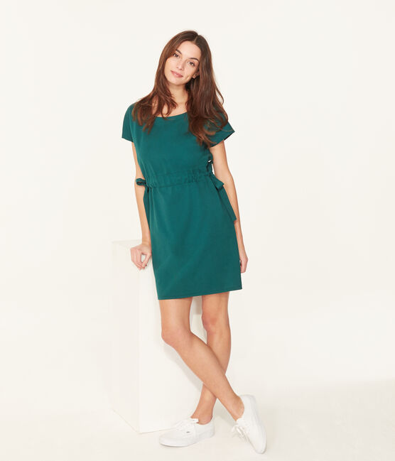 Women's short-sleeved dress PINEDE green