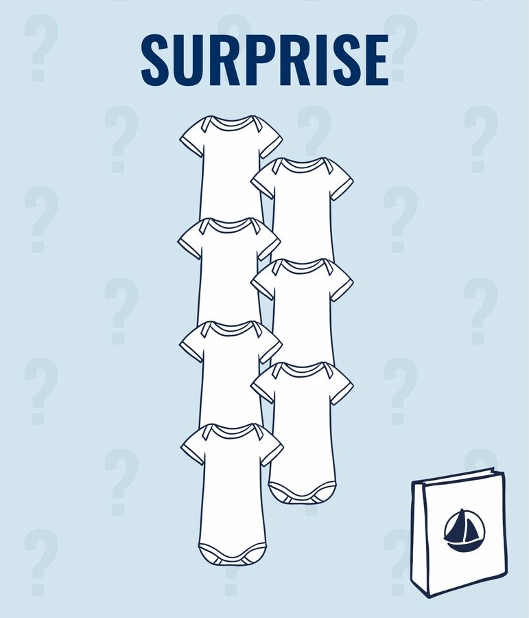 Baby boys' surprise set of short-sleeved bodysuits - 7-pack multicolor