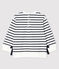 Baby Girls' Long-Sleeved Jersey Breton Top MARSHMALLOW white/SMOKING blue
