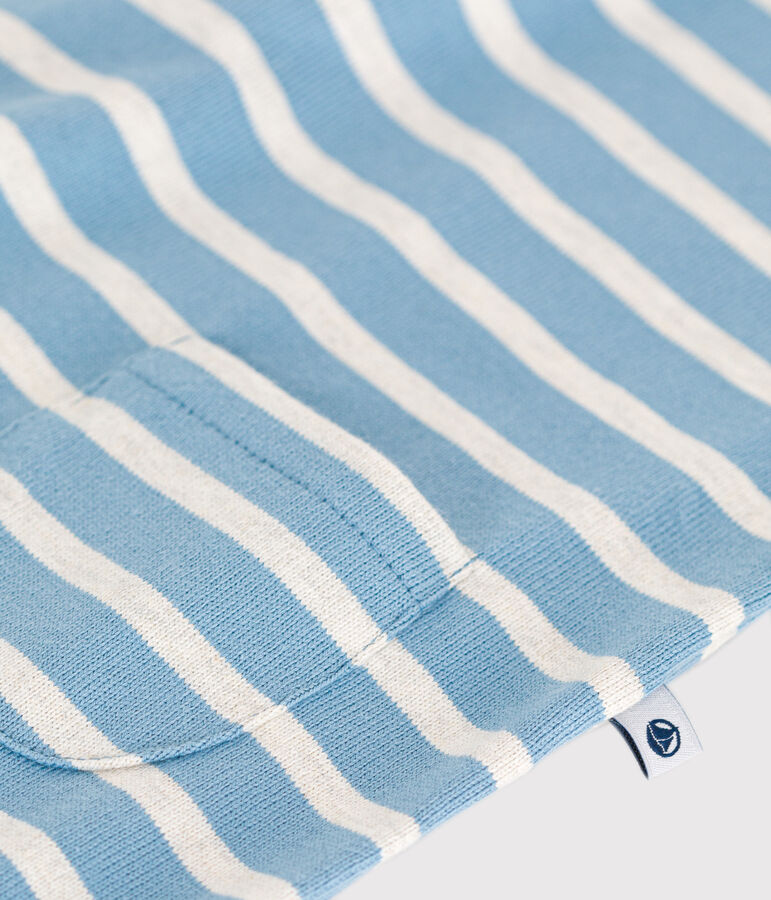 Babies' Thick Jersey Striped Breton Playsuit blue/beige