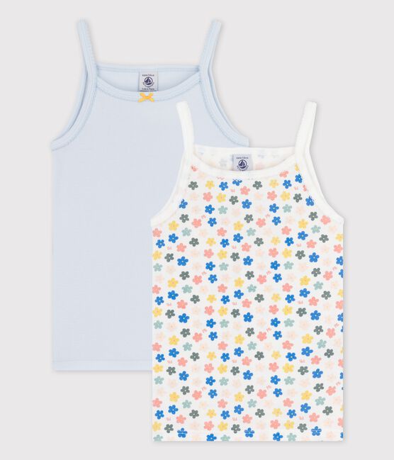 Girls' Glow-In-The-Dark Retro Floral Vest Tops - 2-Pack variante 1